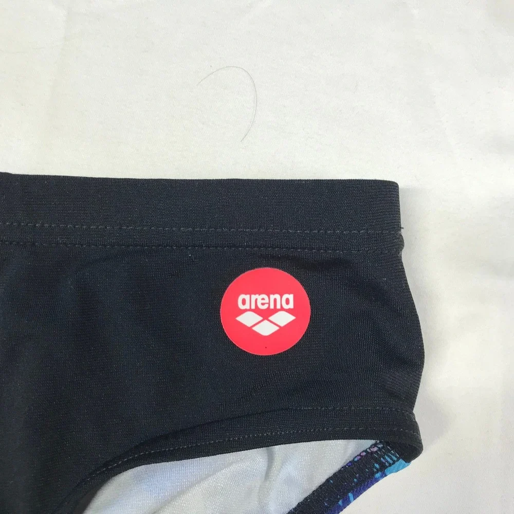 Arena Mens Swim Brief Black Skull Galaxy Print Performance Swimwear Size 36